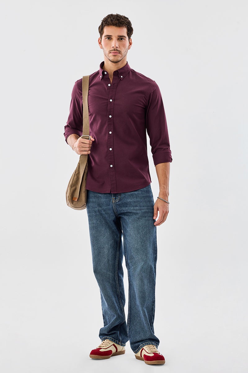 سنيتش قميص أوكتيت عنابي - Image 2